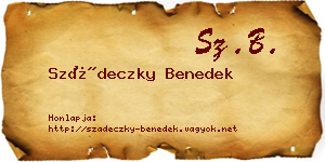 Szádeczky Benedek névjegykártya