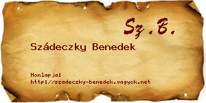 Szádeczky Benedek névjegykártya