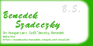 benedek szadeczky business card